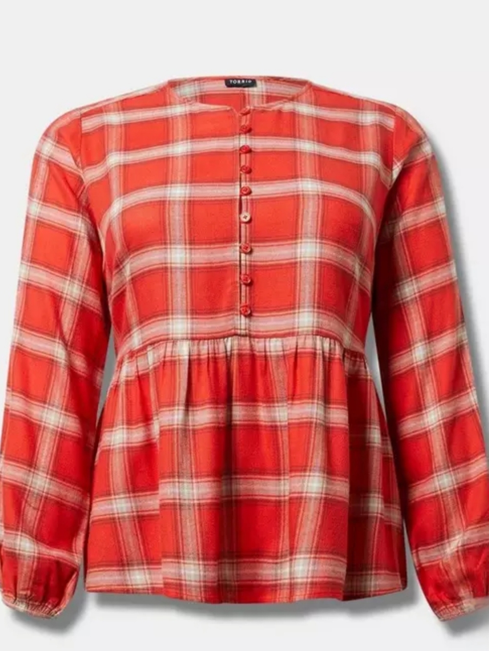 Torid Size 0 Flannel Pullover Red Plaid